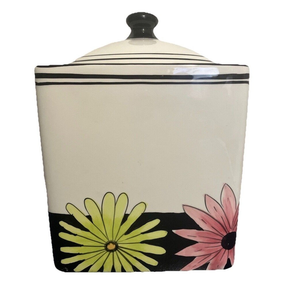 Vintage Retro Floral by Jay Imports Canister Cookie floral jar Contemporary